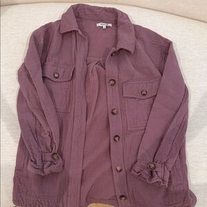 Free People Mauve Utility Jacket